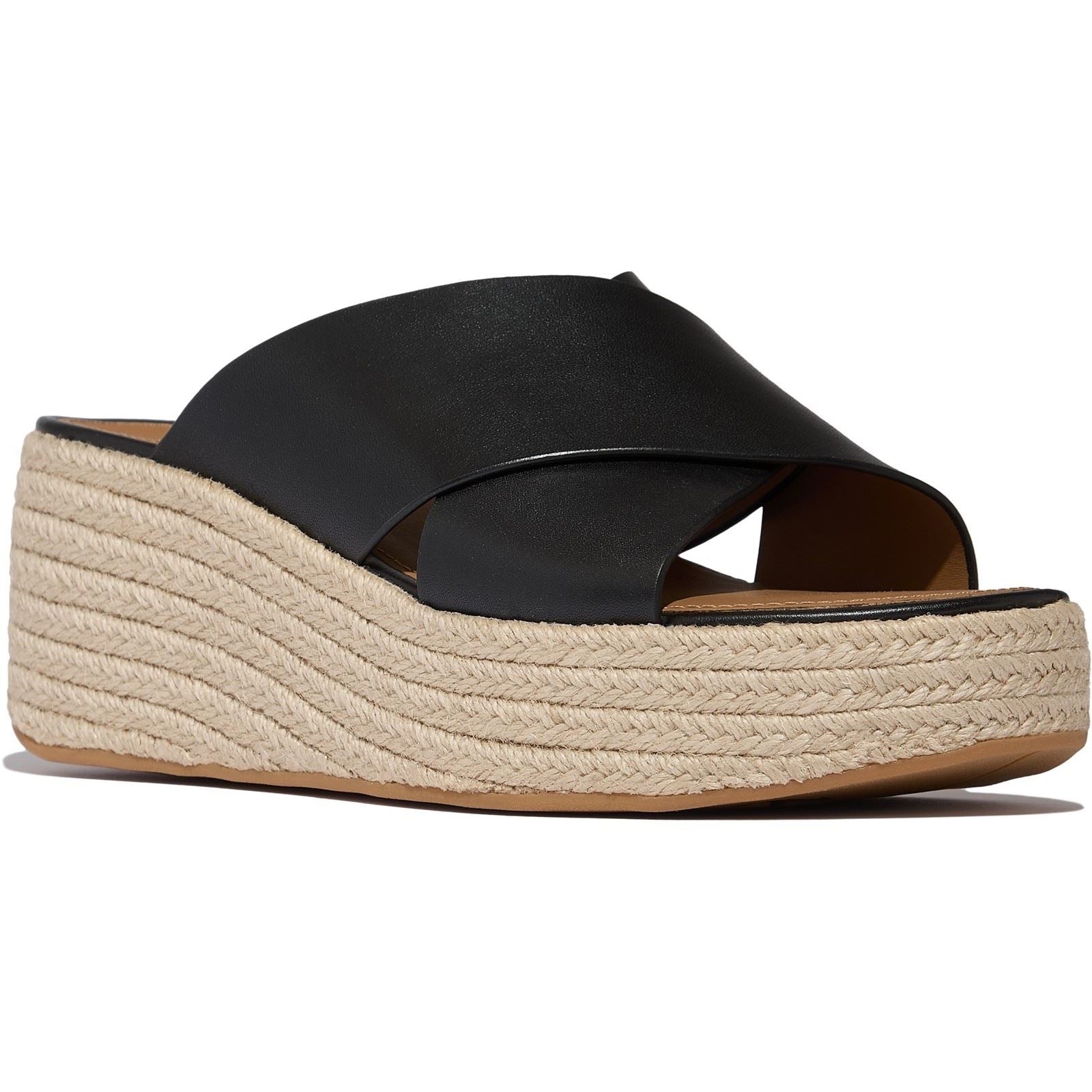 Fitflop Platfforms Leder Damen Schwarze Sandalen