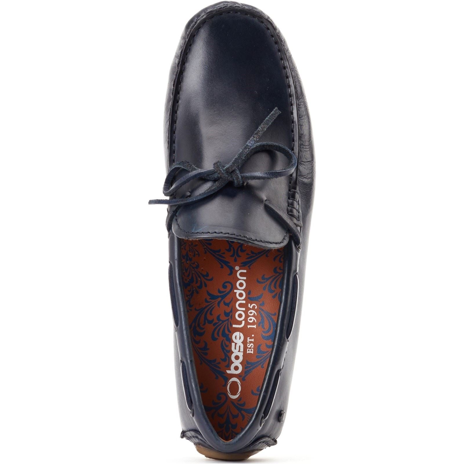 Base London Brooks Leder Herren Marineblaue Loafer