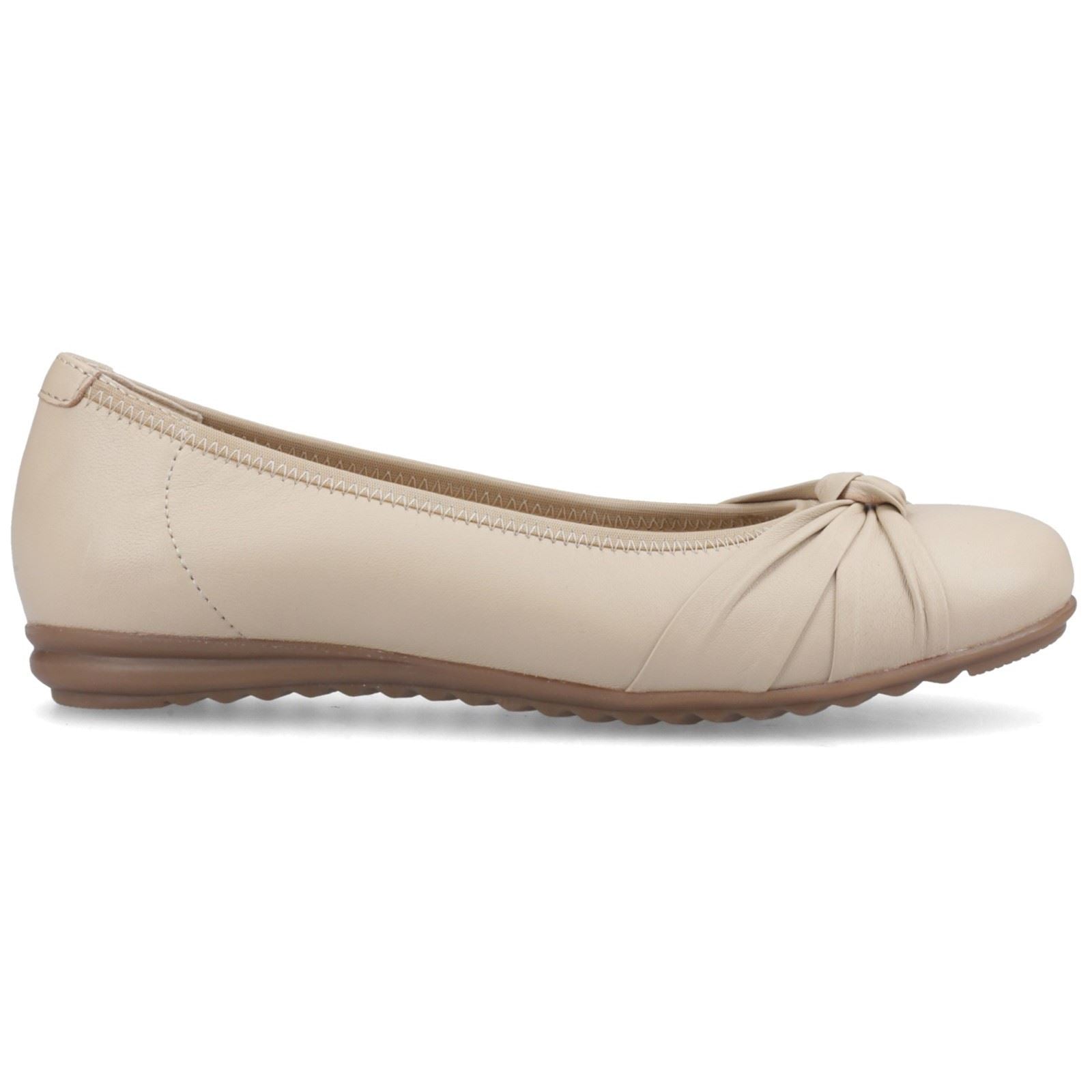 Hush Puppies Lilith Leder Damen Creme Ballerinas