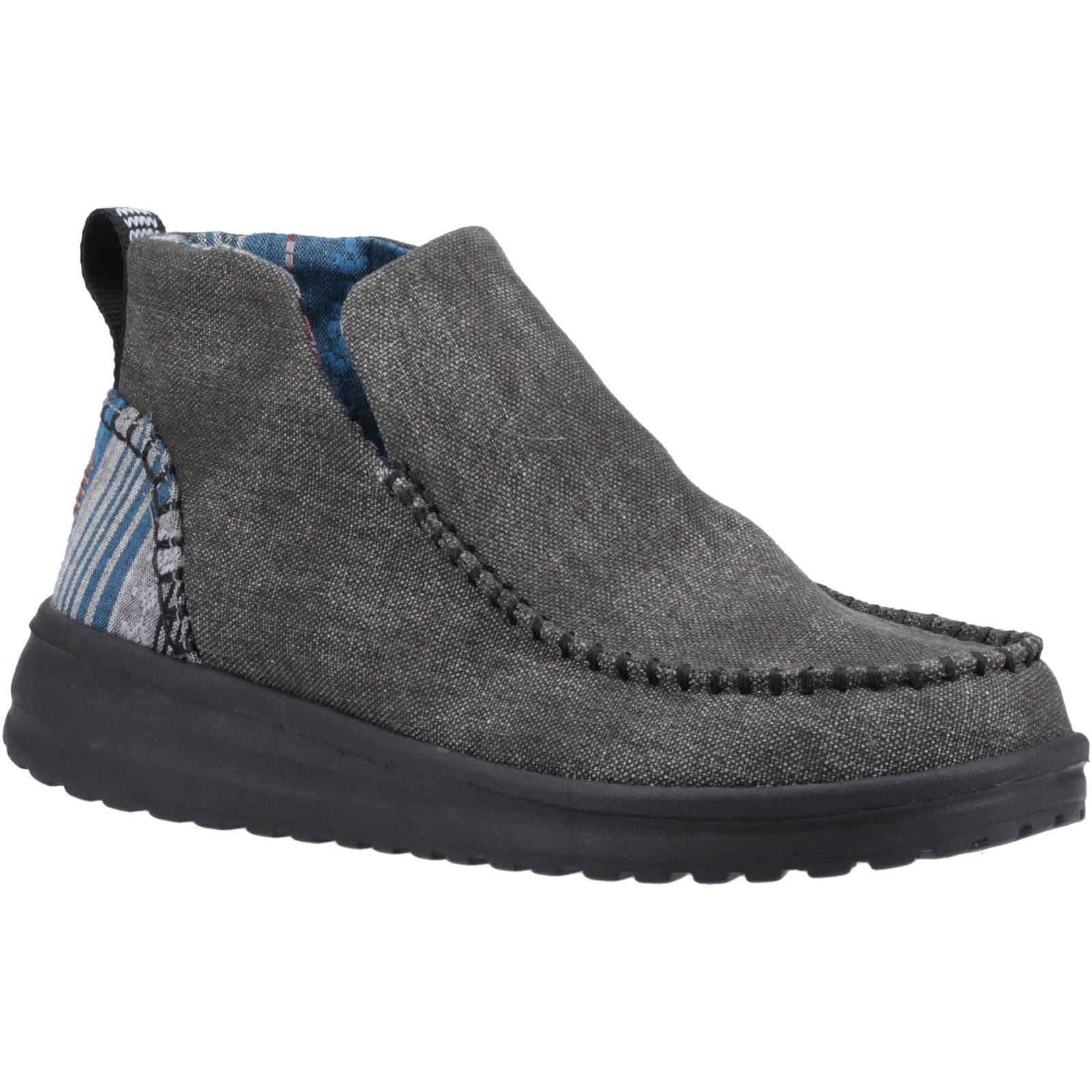 HEYDUDE Denny Baumwoll Damen Schwarze Stiefel