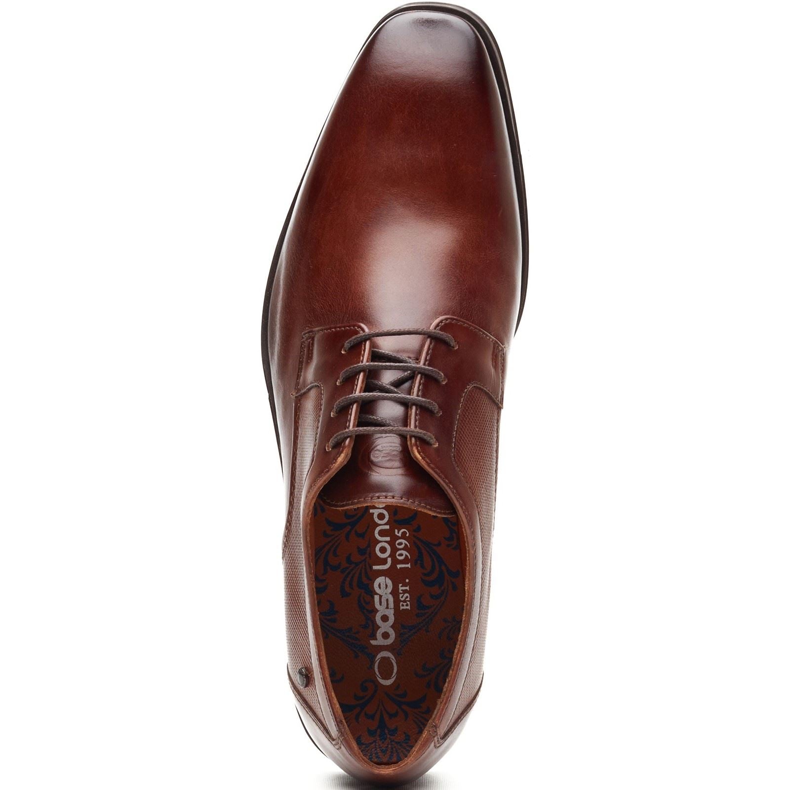 Base London Dome Lace Up Leder Herren Schuhe In Verbranntem Tan Mit Schnürung