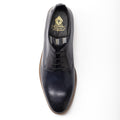 Base London Script Washed Leder Herren Marine Oxford Schuhe