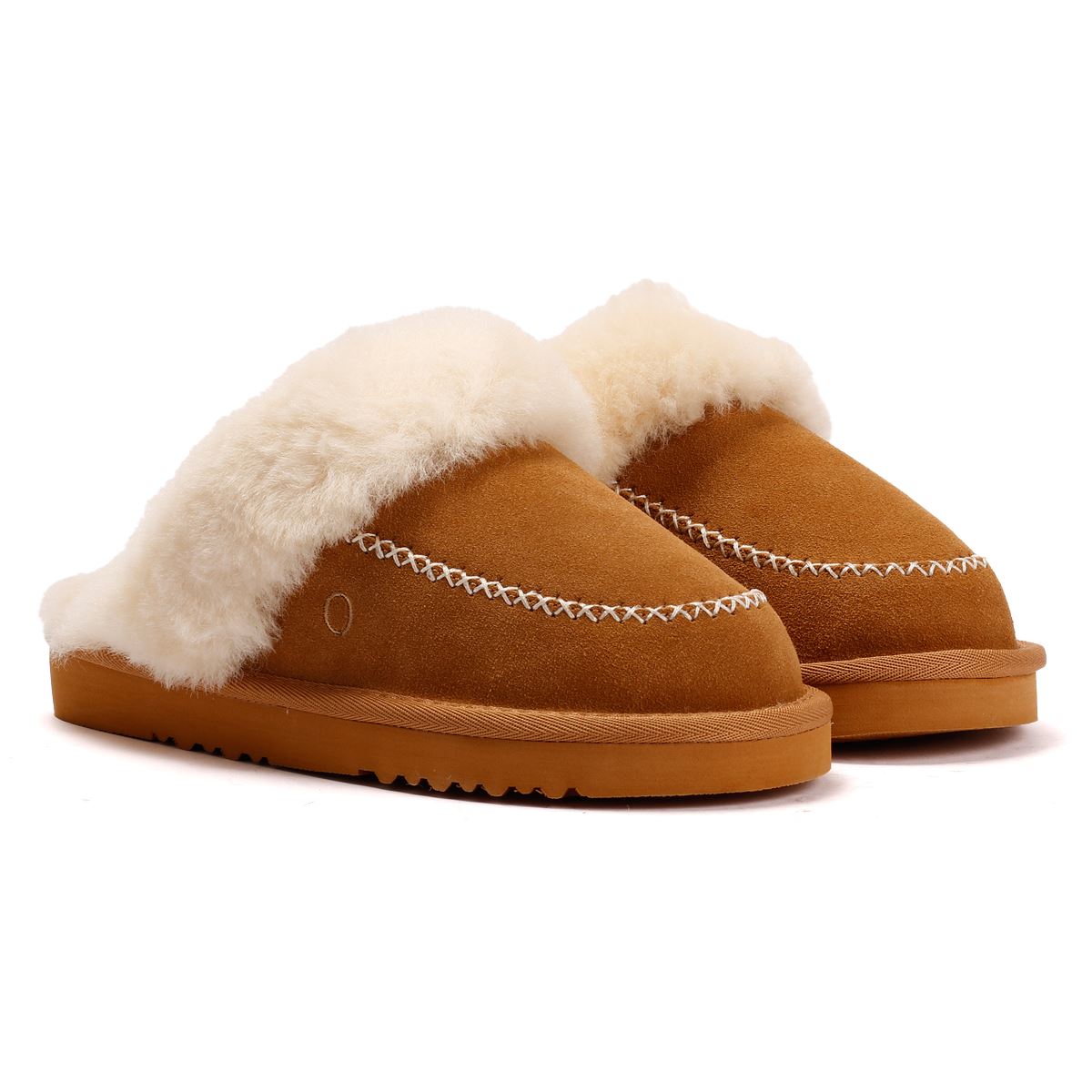 Osprey London The Celeste Wildleder Damen Braune Hausschuhe