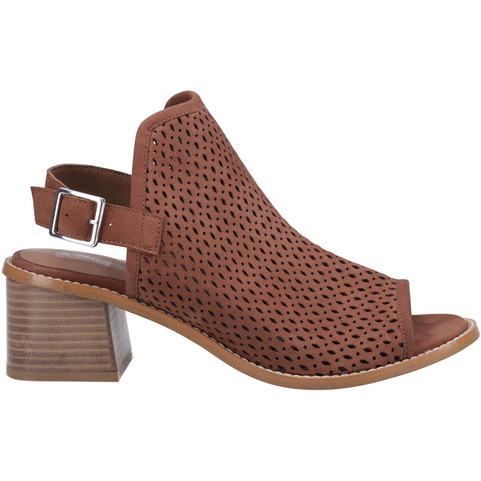 Hush Puppies Louise Heeled Damen Sandalen Aus Braunem Leder