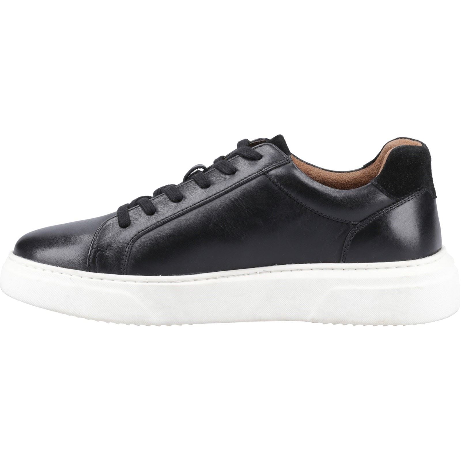 Hush Puppies Whelan Herren Schwarz Leder Sneaker
