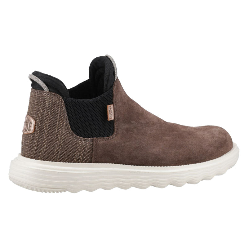 HEYDUDE Branson Leder Damen Kaffee Stiefel