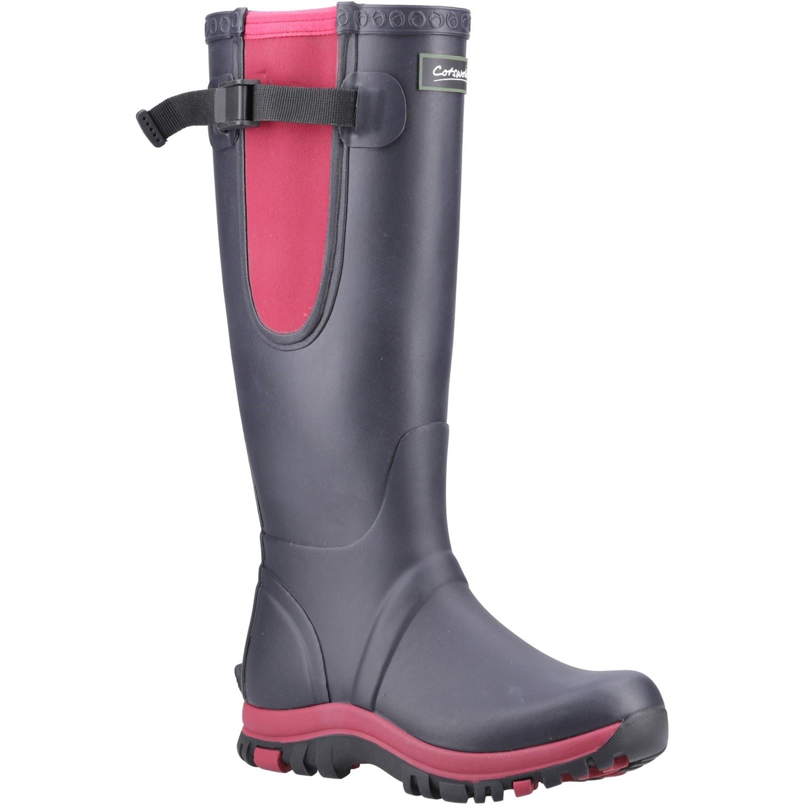 Cotswold Milton Damen Gummistiefel in Marineblau/Rosa