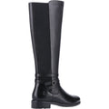 Hush Puppies Vanessa Damen Stiefel aus schwarzem Leder mit hohem Absatz bis zum Knie