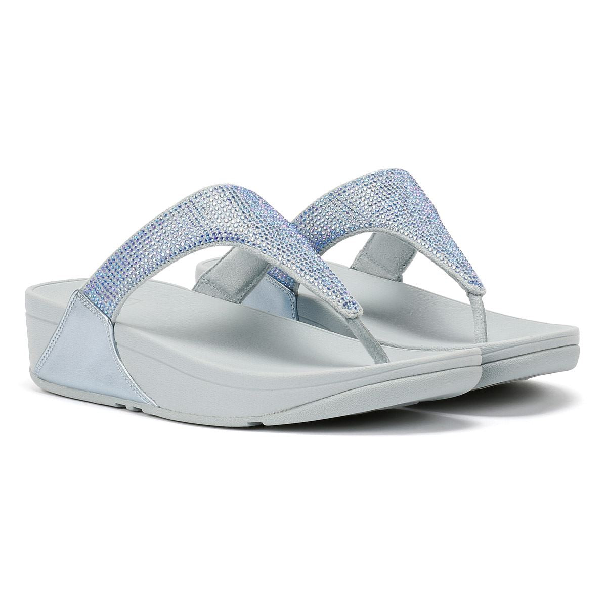 FitFlop Lulu Crystal Damenblaue Sandalen