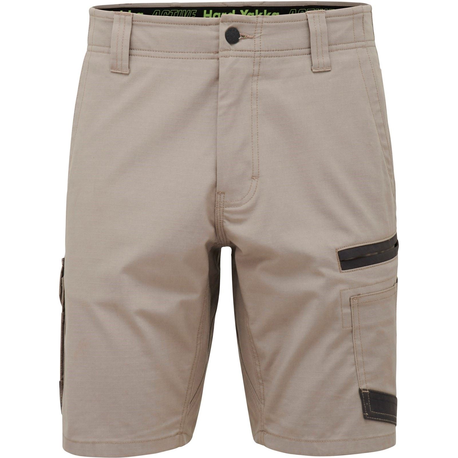 Hard Yakka Raptor Active Baumwoll Herren Shorts In Tan Knielang