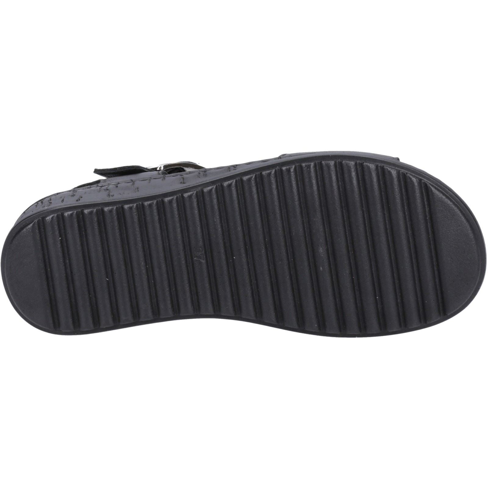 Hush Puppies Ellie Damen Sandalen Aus Schwarzem Leder/Schwarz