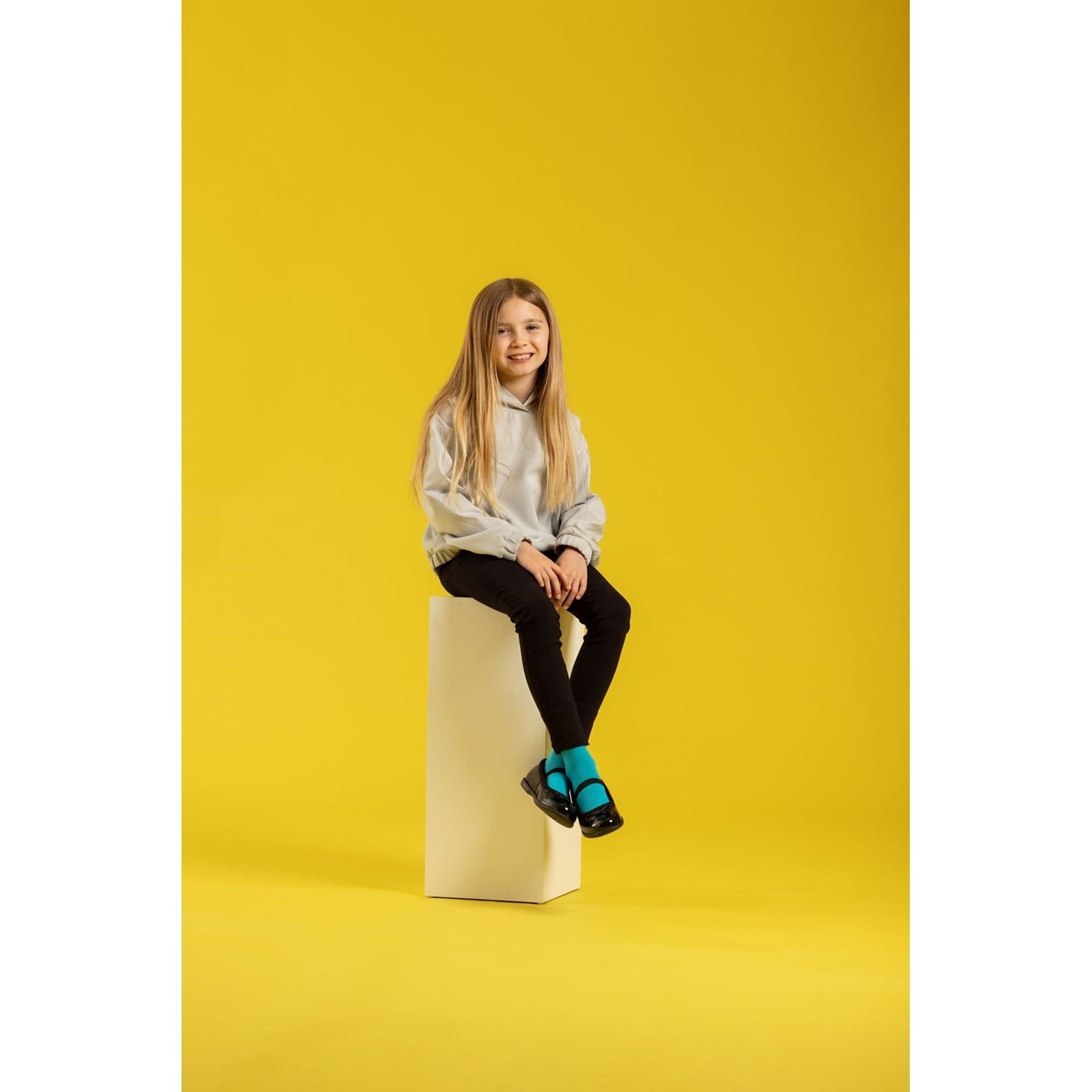 Hush Puppies Betty Patent Junior Mädchenschuhe Aus Schwarzem Leder