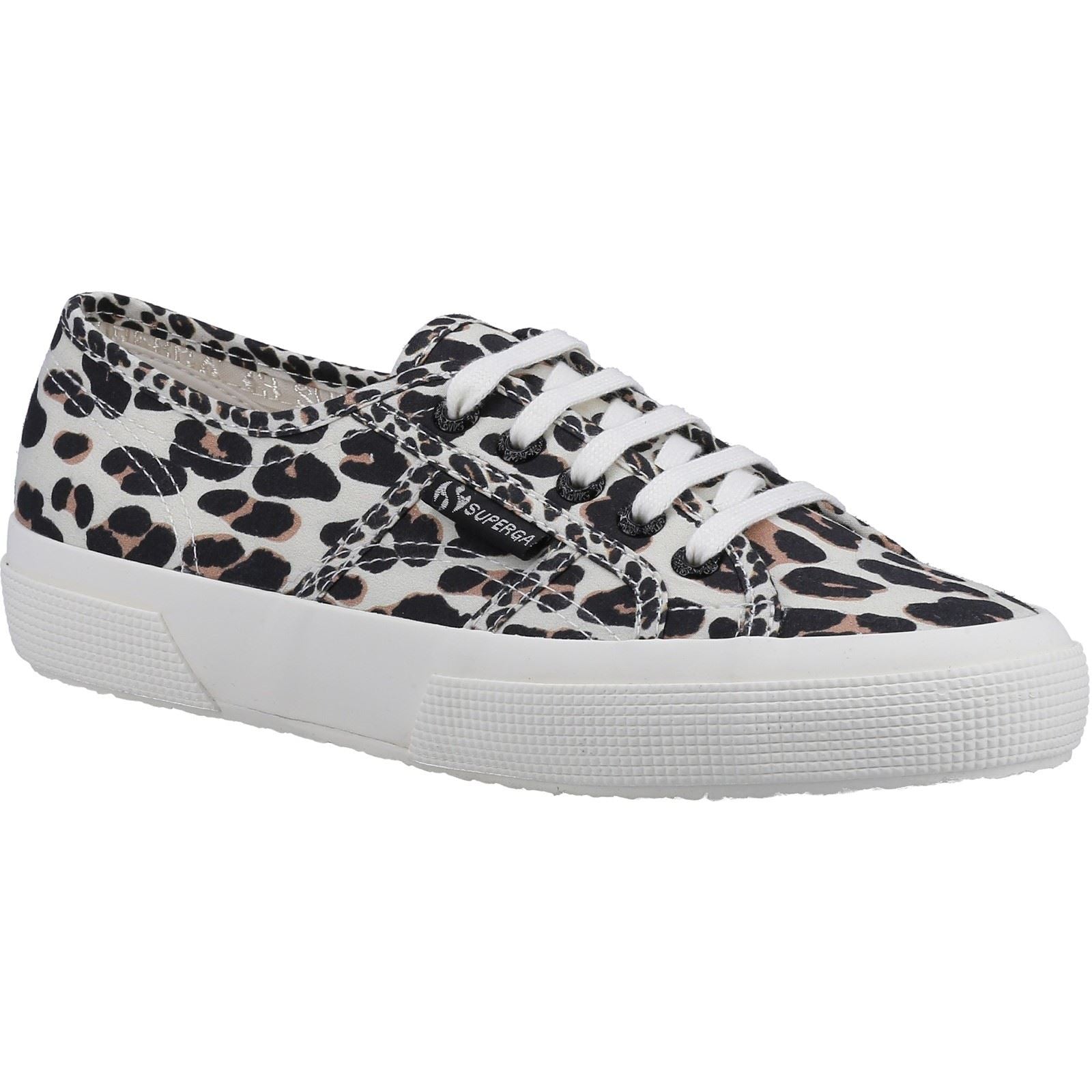 Superga 2750 Light Leopard Print Damen-Sneaker Aus Leicht Beigefarbenem Leopardenmuster Aus Baumwolle