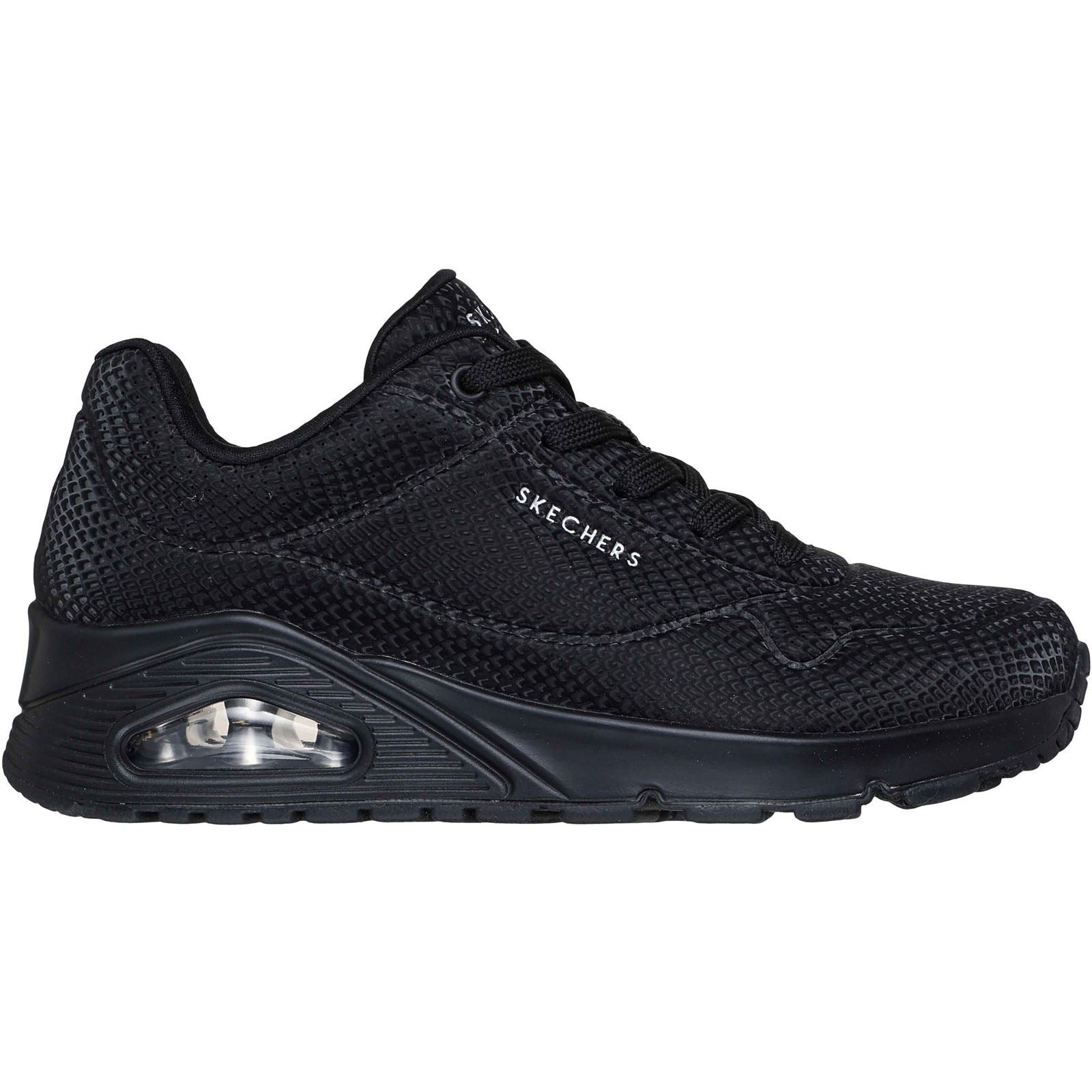 Skechers UNO - Shiny Scale Polyurethan Damen Schwarze Sneakers