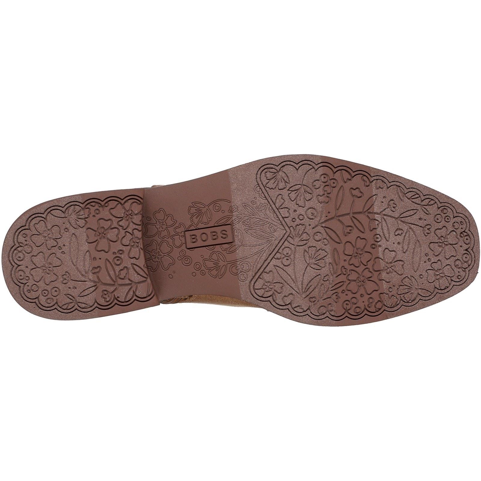 Skechers BOBS Wander Luxe Textil Damen Kastanienfarbene Absatz-Stiefeletten