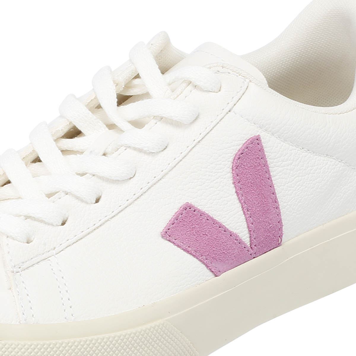 Veja Campo Leder Damen Turnschuhe In Weiß/Maulbeere