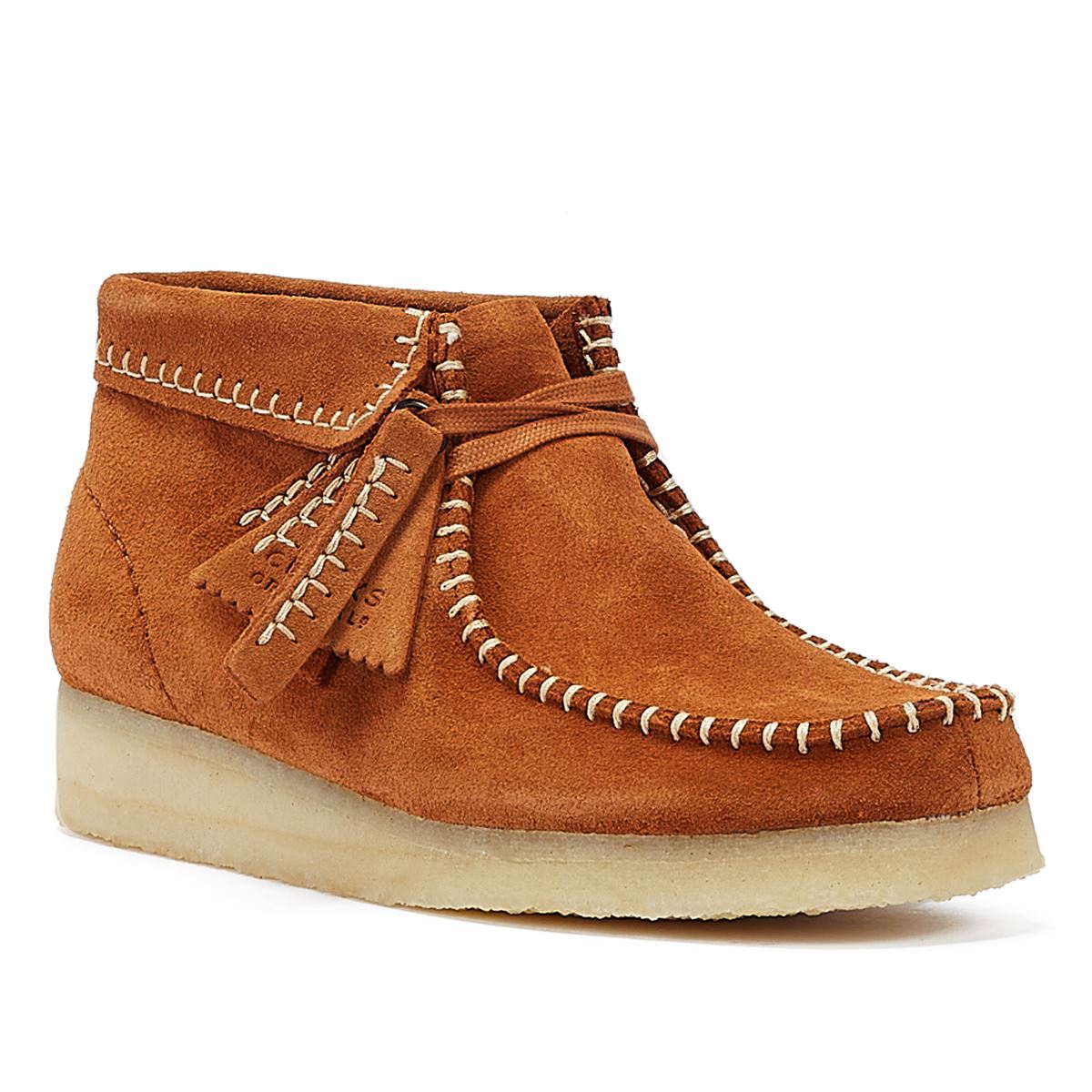 Clarks Wallabee-Stitch-Wildlederdamenstiefel In Ingwer