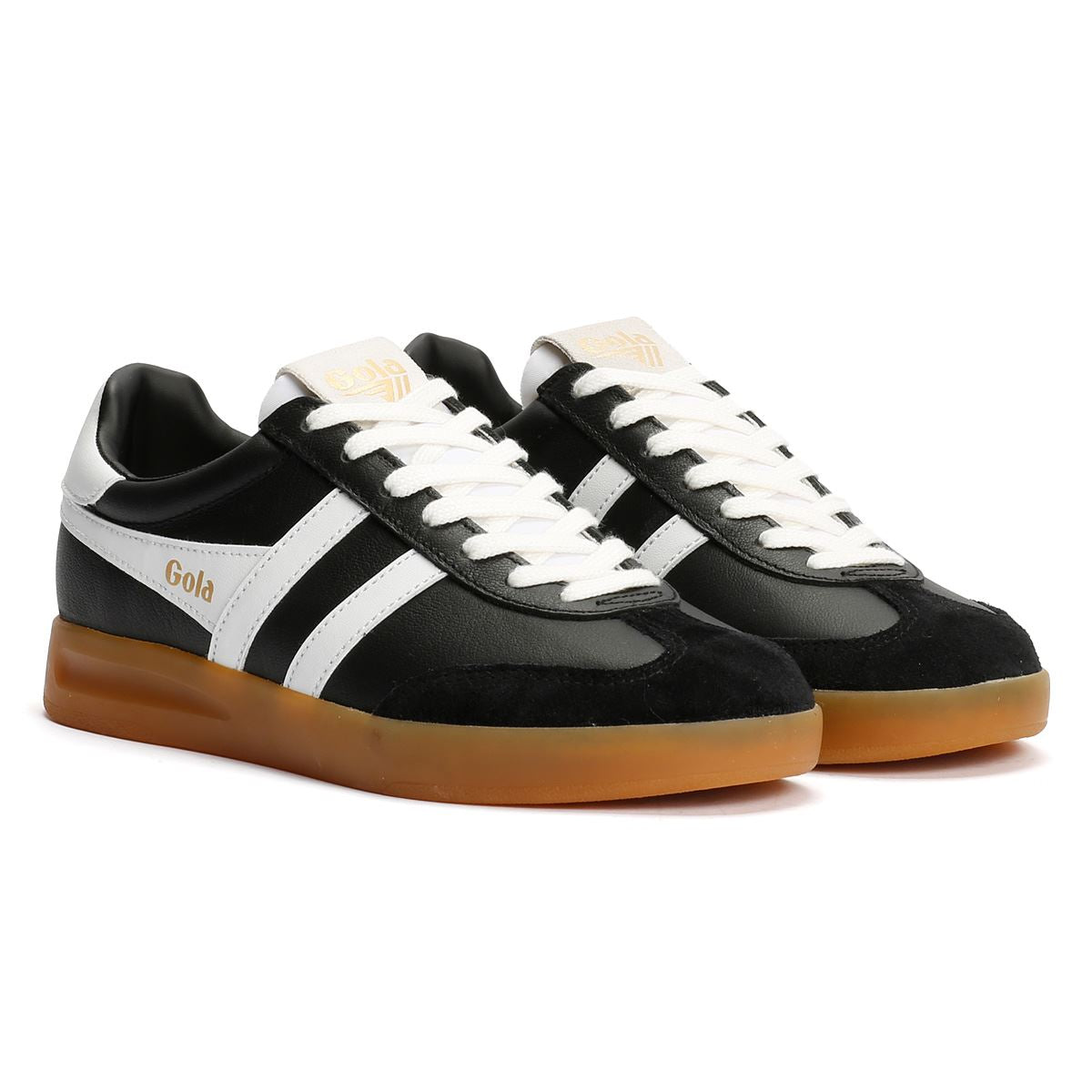 Gola Cyclone Leder Damen Schwarze Sneaker