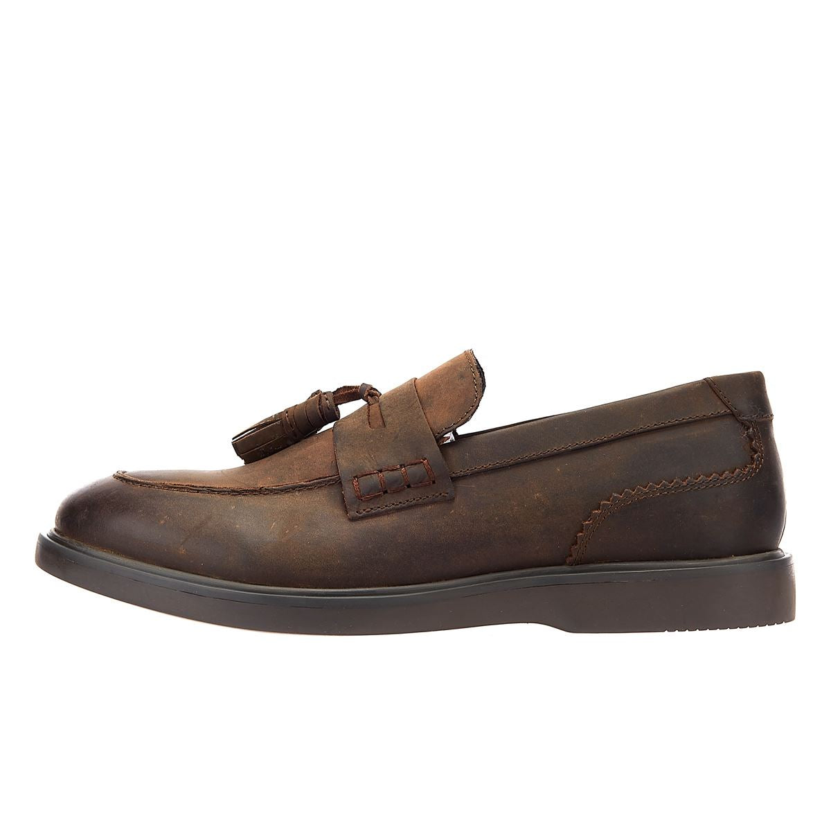 Hudson Cato Loafer Verrücktes Leder Herren Braune Slipper