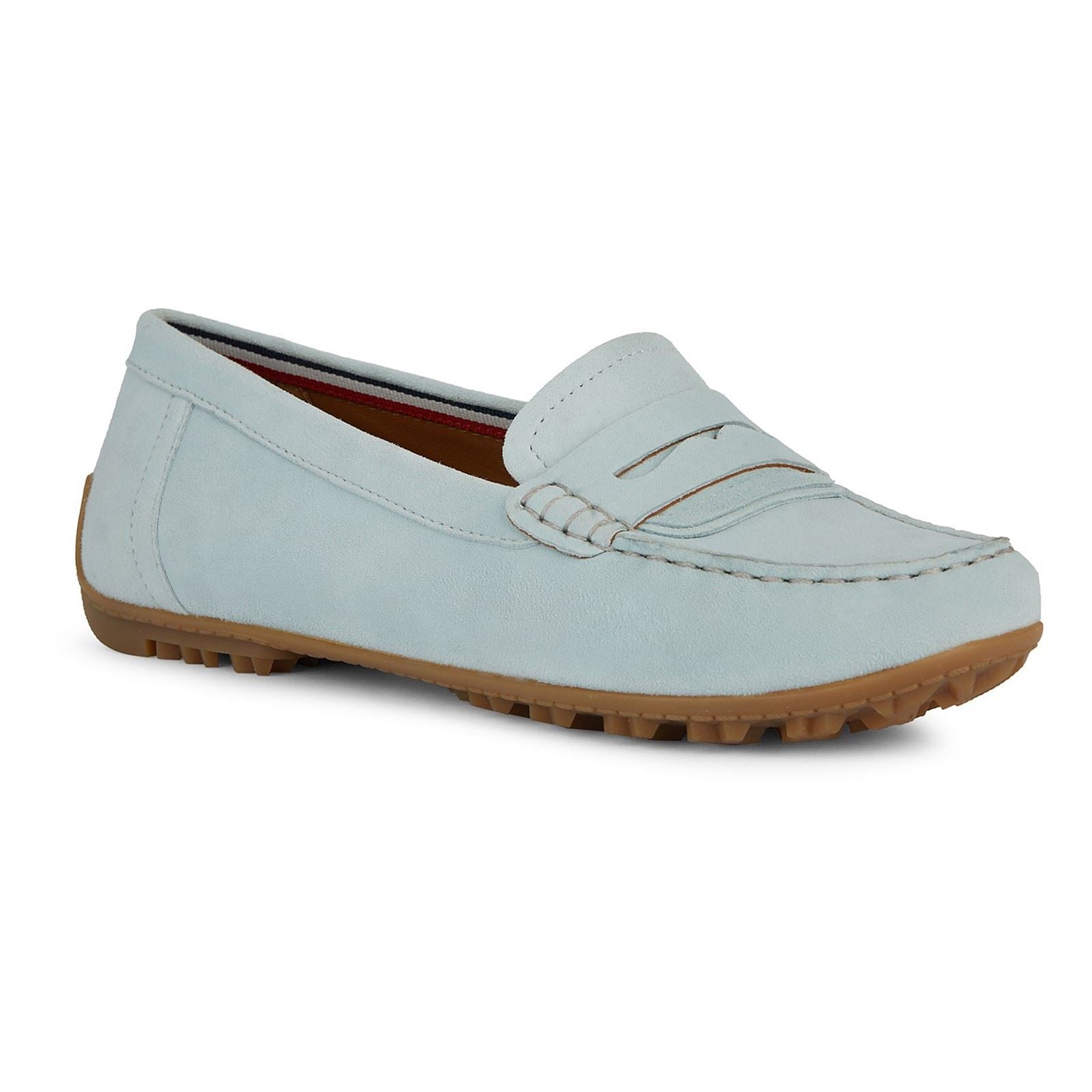 Geox D Kosmopolis Wildleder Damen Hellblaue Mokassinschuhe
