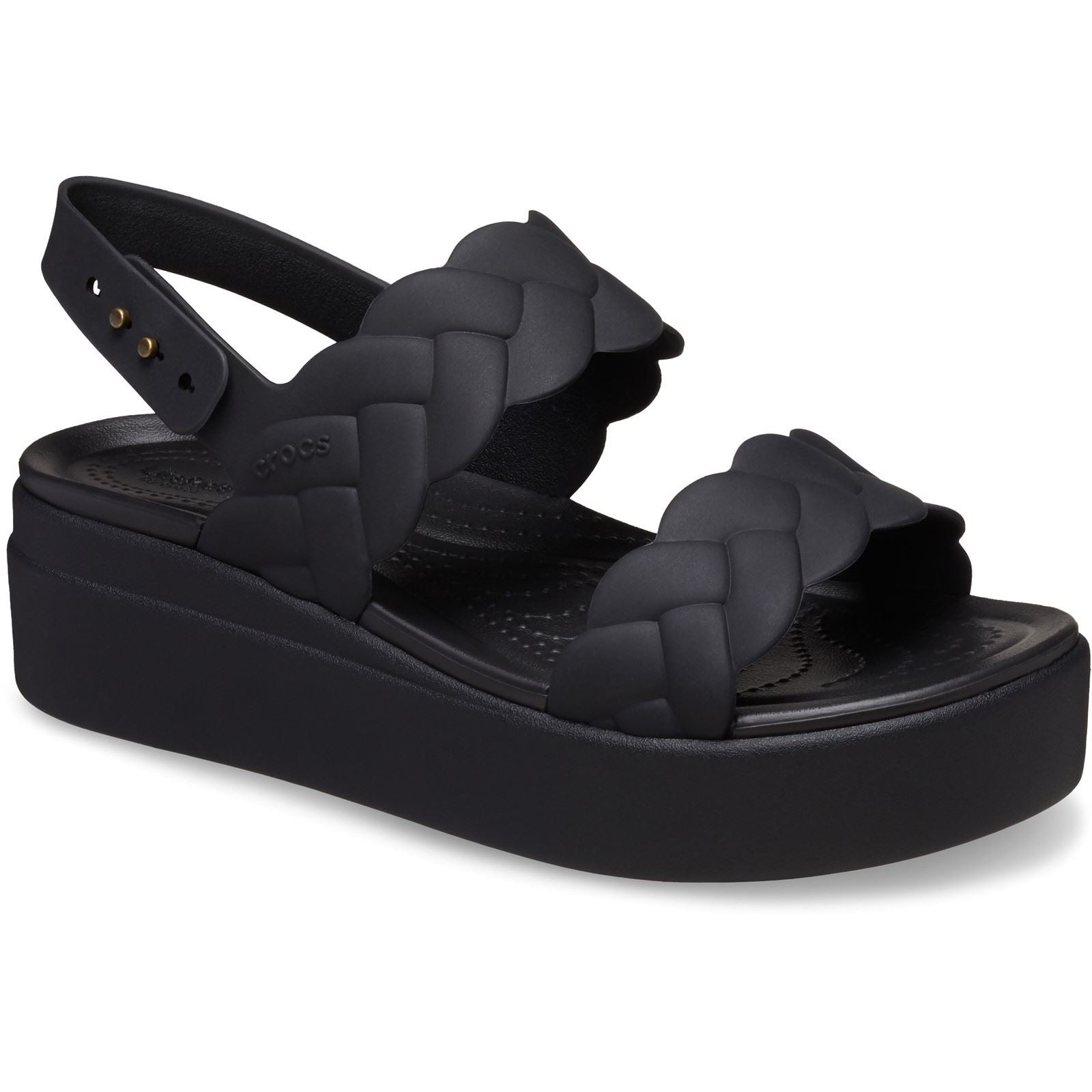 Crocs Brooklyn Woven Damen Sandalen Aus Thermoplastischem Material In Schwarz/Schwarz
