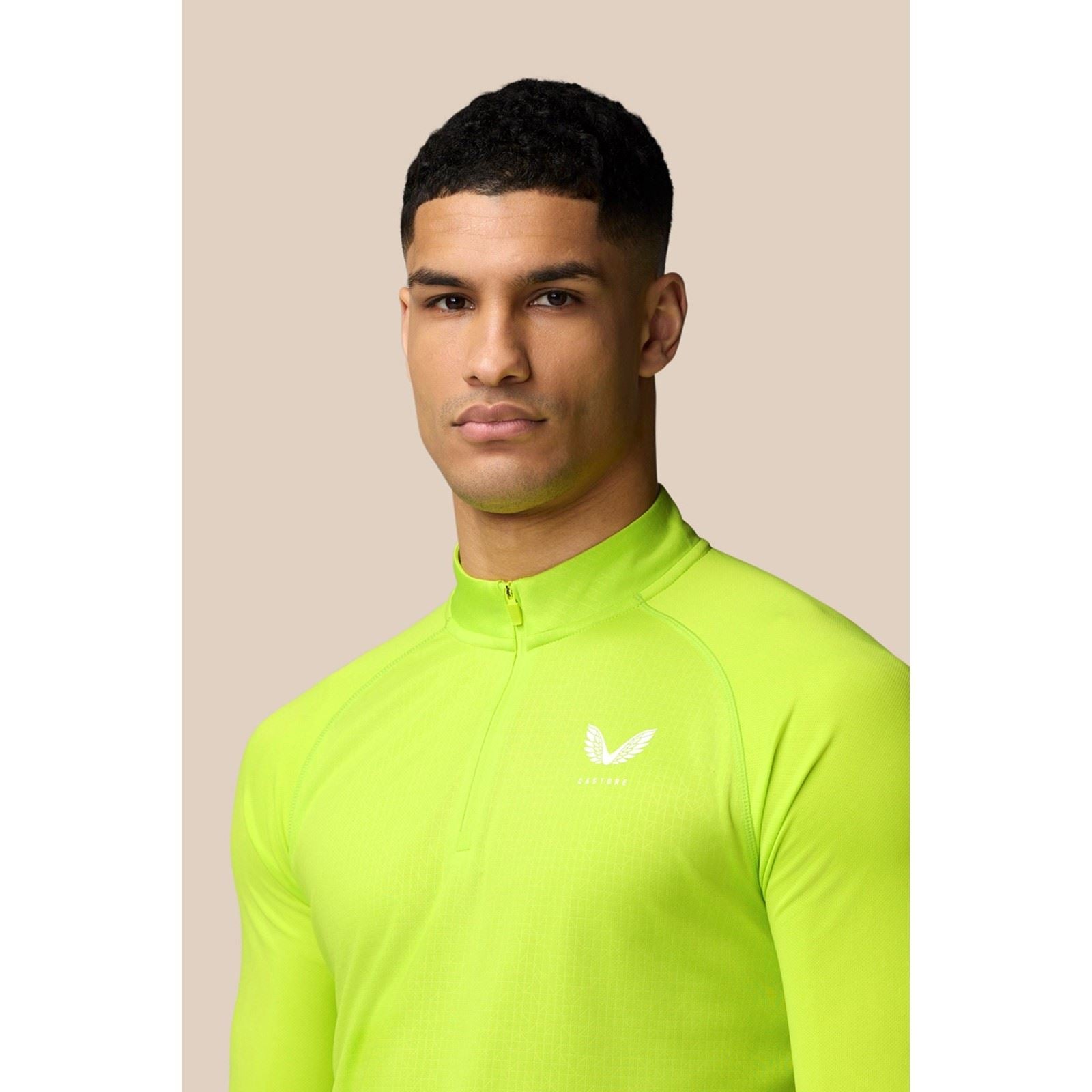 Castore Adapt 1/4 Zip Top Polyester Herren Grünes Activewear T-Shirts