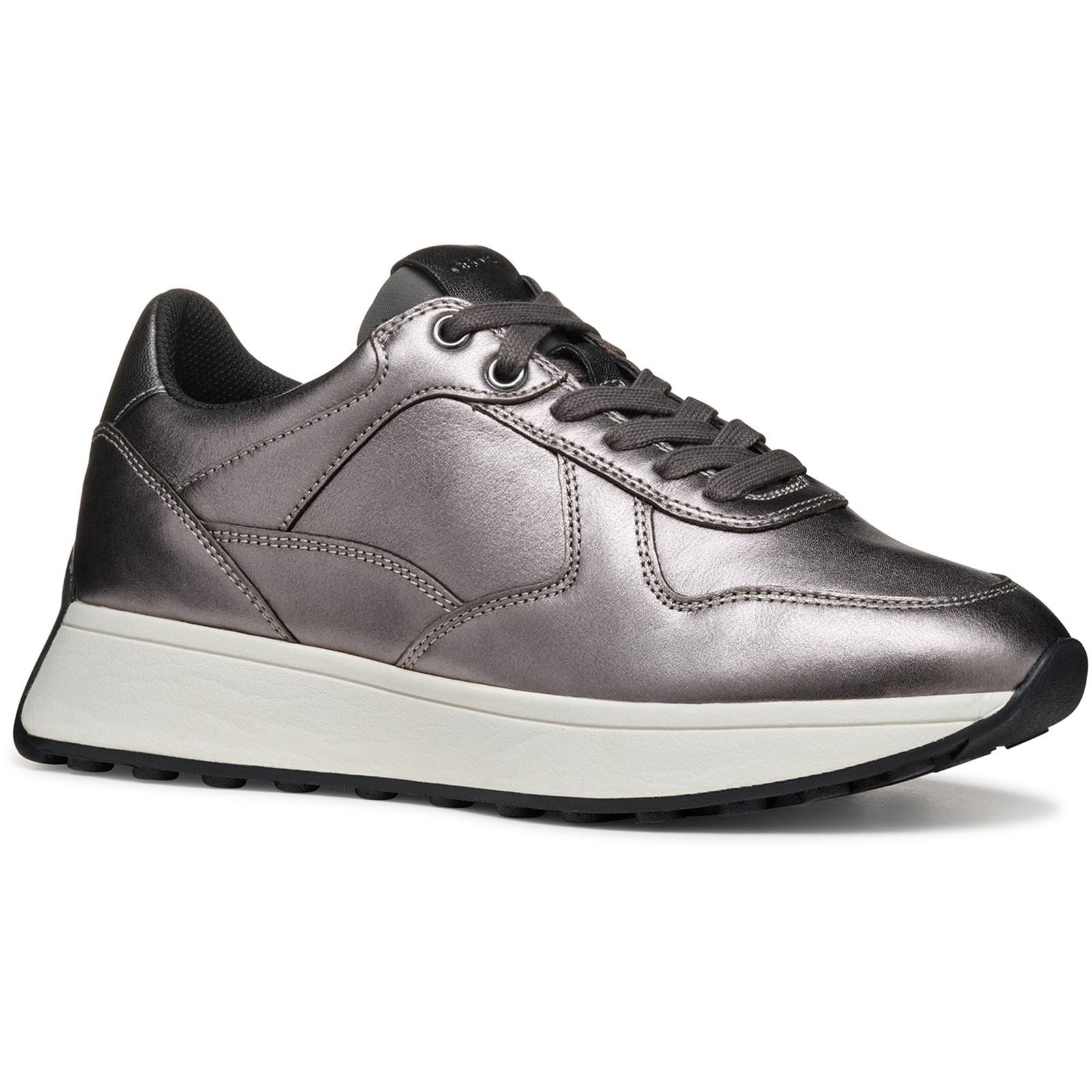 Geox D Amabel A Leder Damen Gun Sneakers