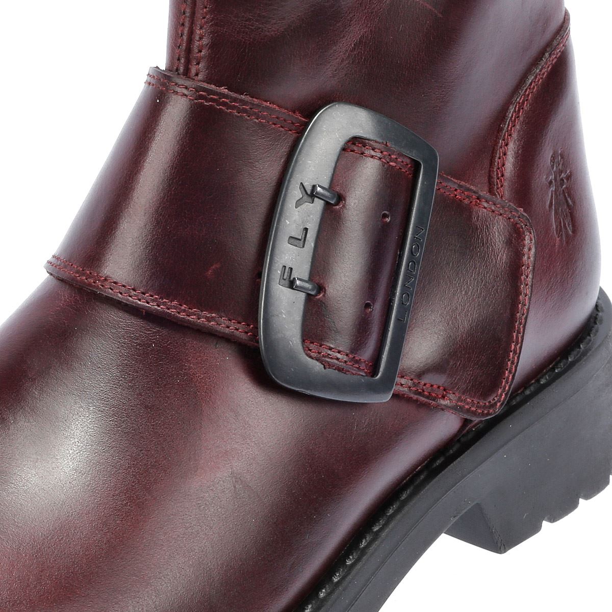 Fly London Rily Leder Damen Rote Stiefel