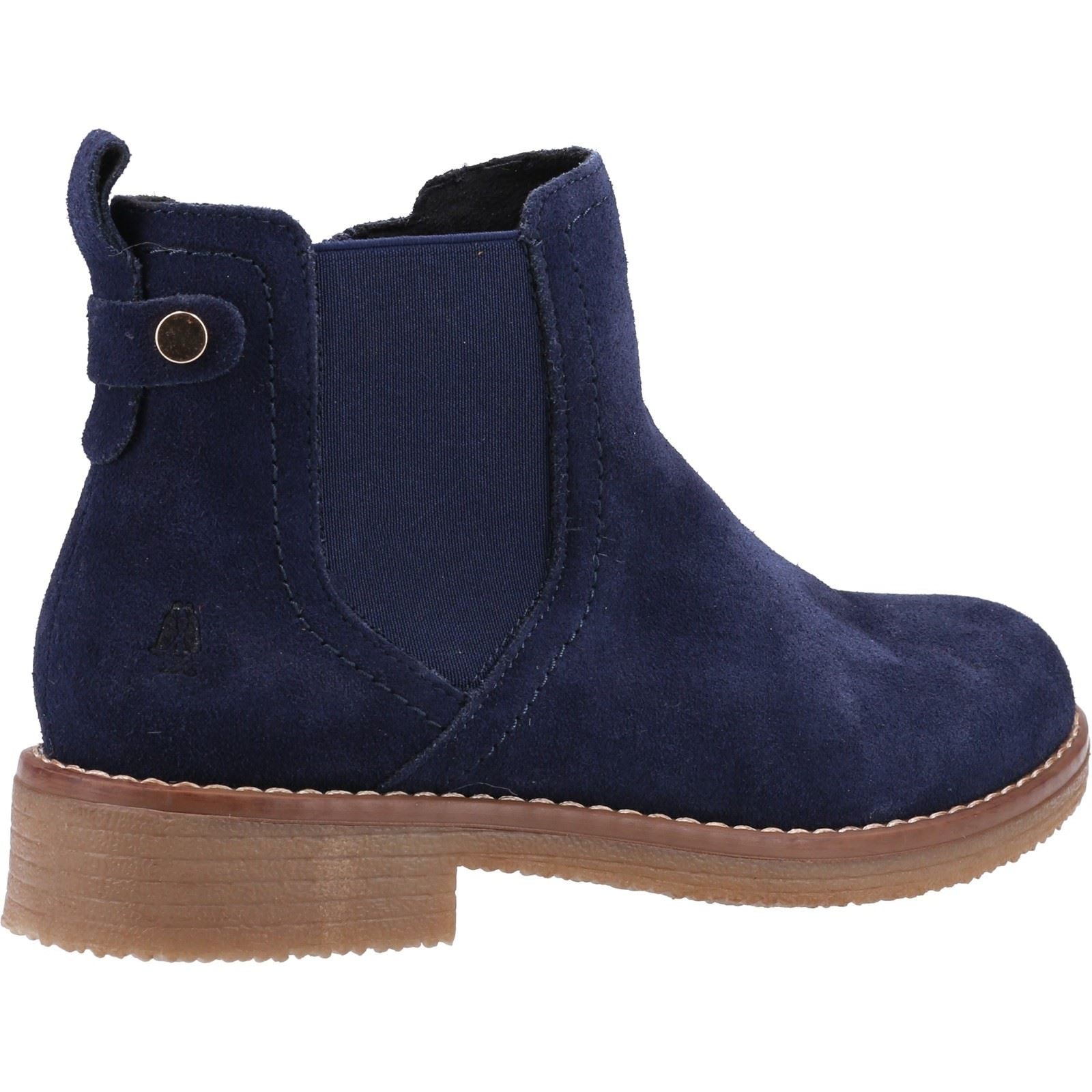 Hush Puppies Maddy Wide Damen Chelsea Stiefeletten aus Marine-Wildleder