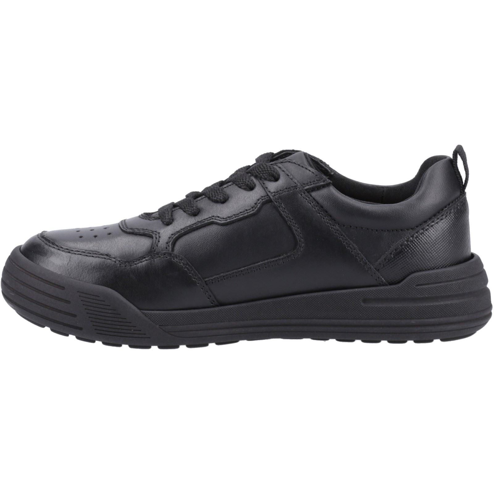 Hush Puppies Shane Senior Die Schwarzen Schnürschuhe Für Jungen Aus Leder