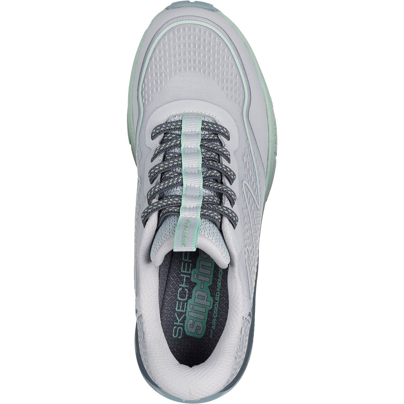 Skechers Switch Back Mist Textile Damen Wanderstiefel In Grau/Grün