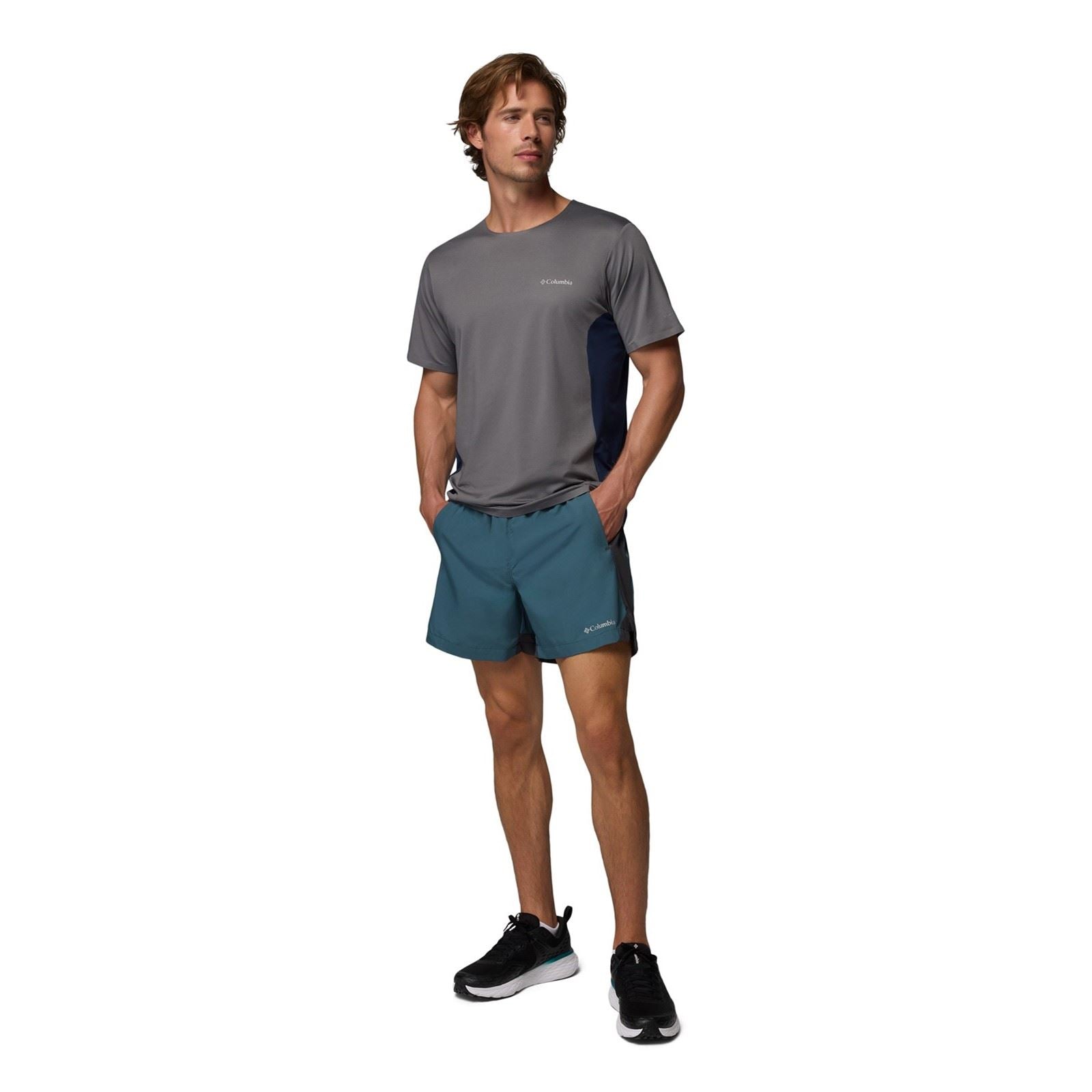 Columbia Three Pitch Polyester Herren Blau Activewear Shorts