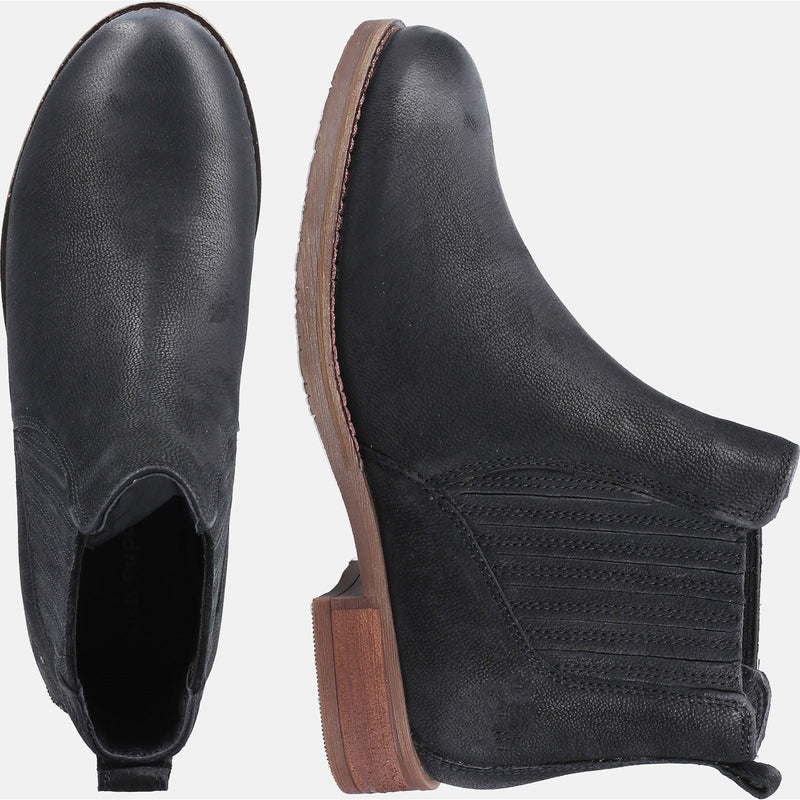 Hush Puppies Edith Damenlederstiefel In Schwarz