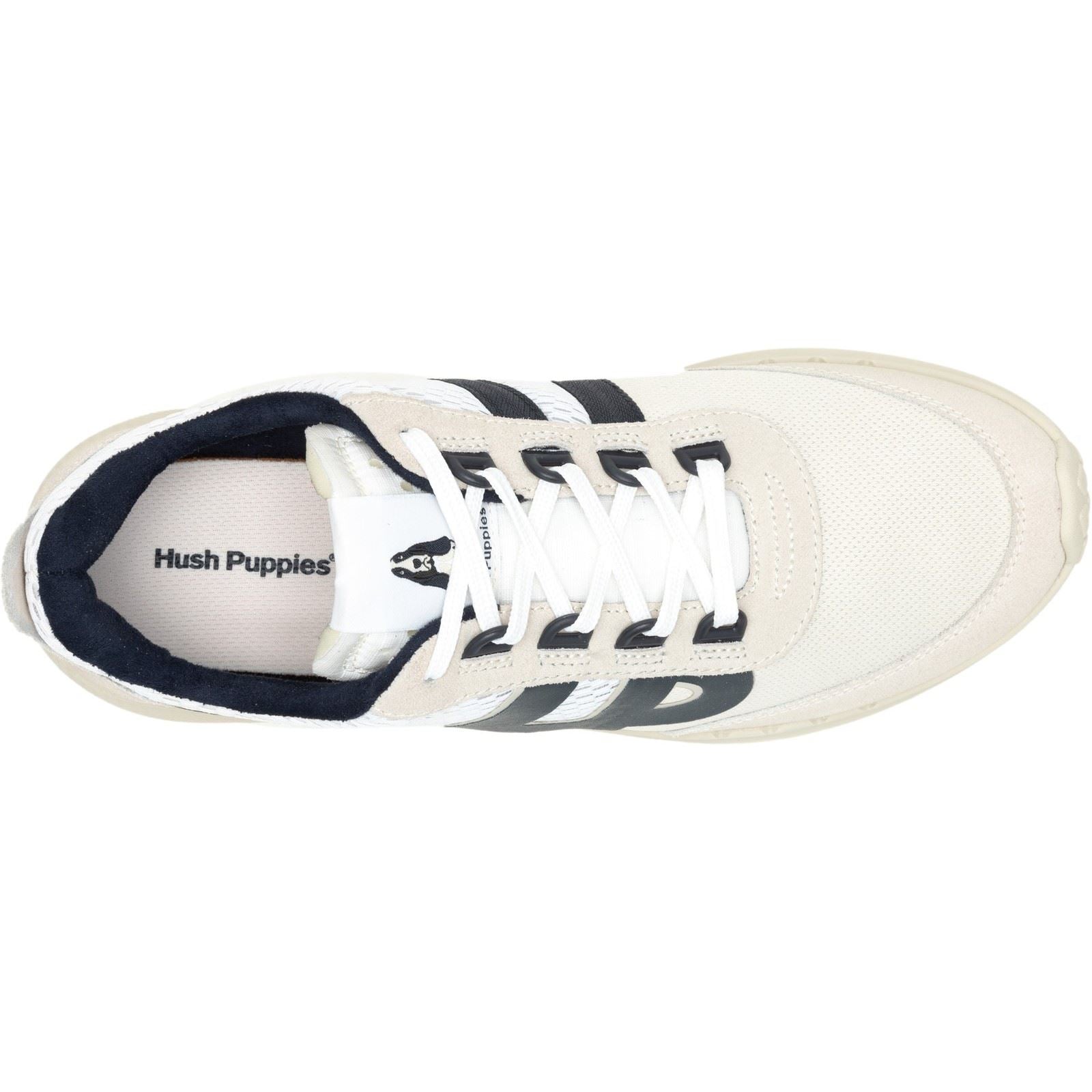 Hush Puppies Seventy8 Retro Runner Herren Sneaker Aus Weißem Wildleder