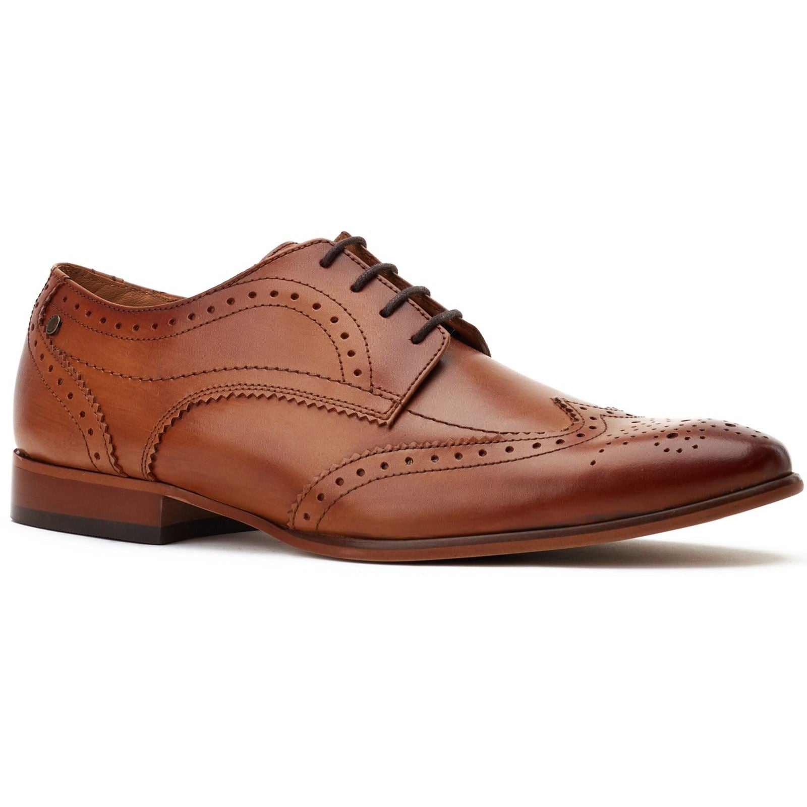 Base London Barbera Leder Herren Tan Brogues Schuhe