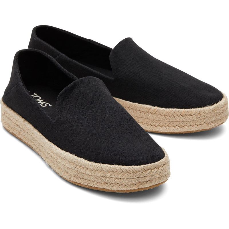 TOMS Carolina 100% Baumwolle Damen-Schwarze Farbespadrilles