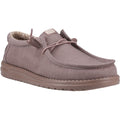 HEYDUDE Wally Stretch Canvas Herren Mokassins Schuhe aus Baumwolle in tiefem Taupe