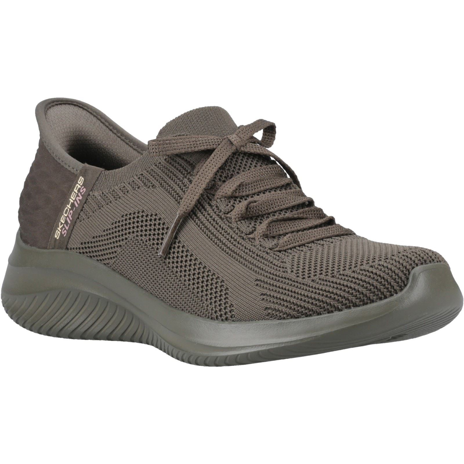 Skechers Ultra Flex 3.0 Pure Color Damen-oliven-sneaker Aus Textil