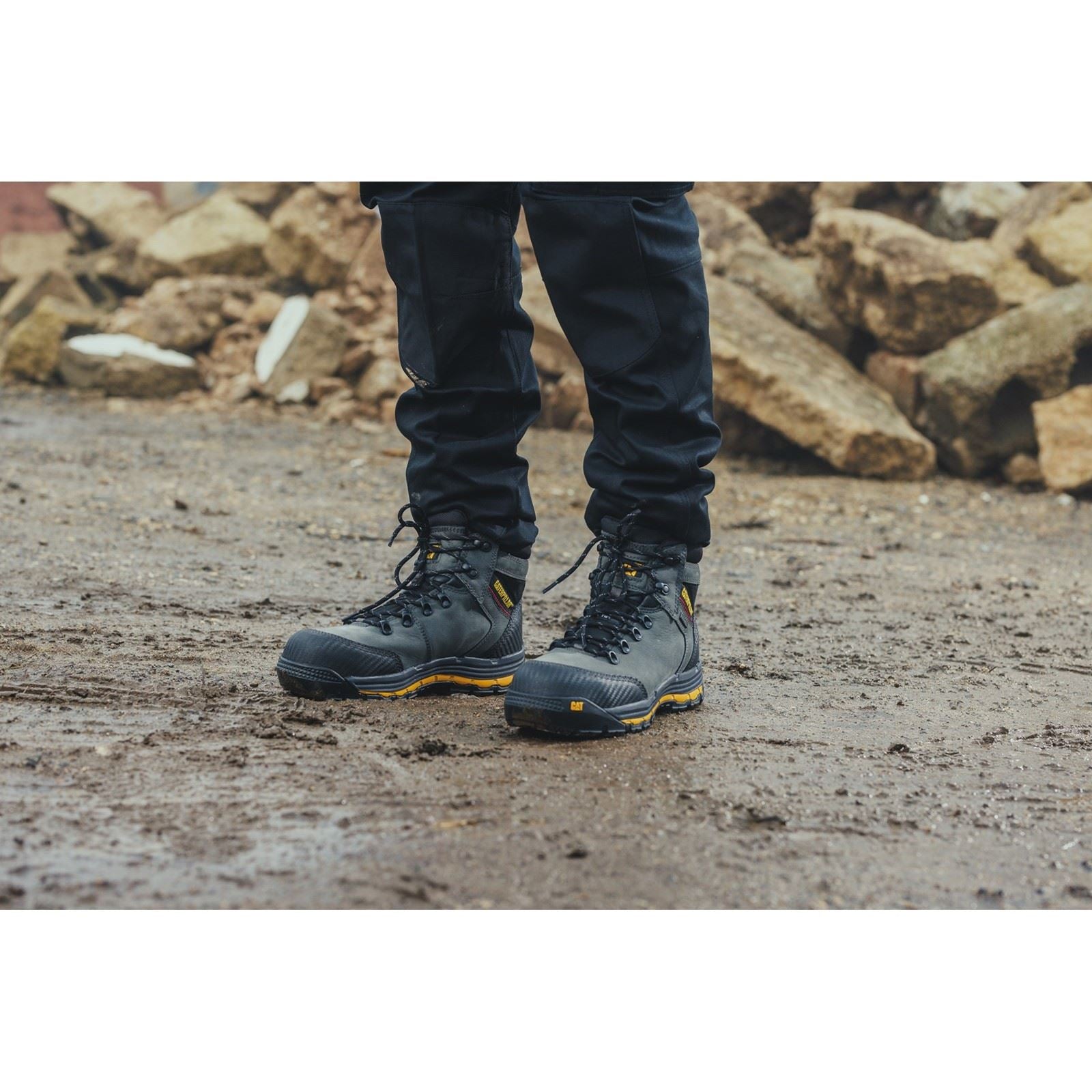 Caterpillar Munising Leder Dunkler Schatten Sicherheitsstiefel