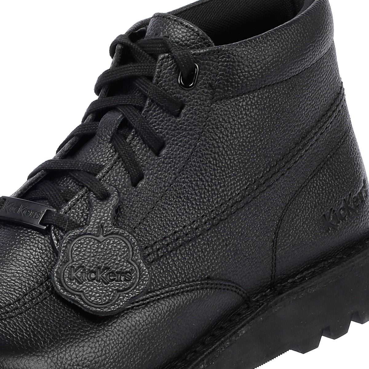 Kickers Kick Hi Tumble Leder Schwarze Stiefel