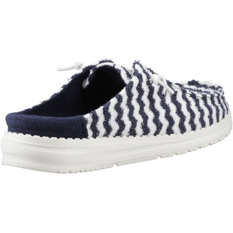 HEYDUDE Wendy Slip Terry Stripe Polyester Damen Navy Blazer/Egret Mules