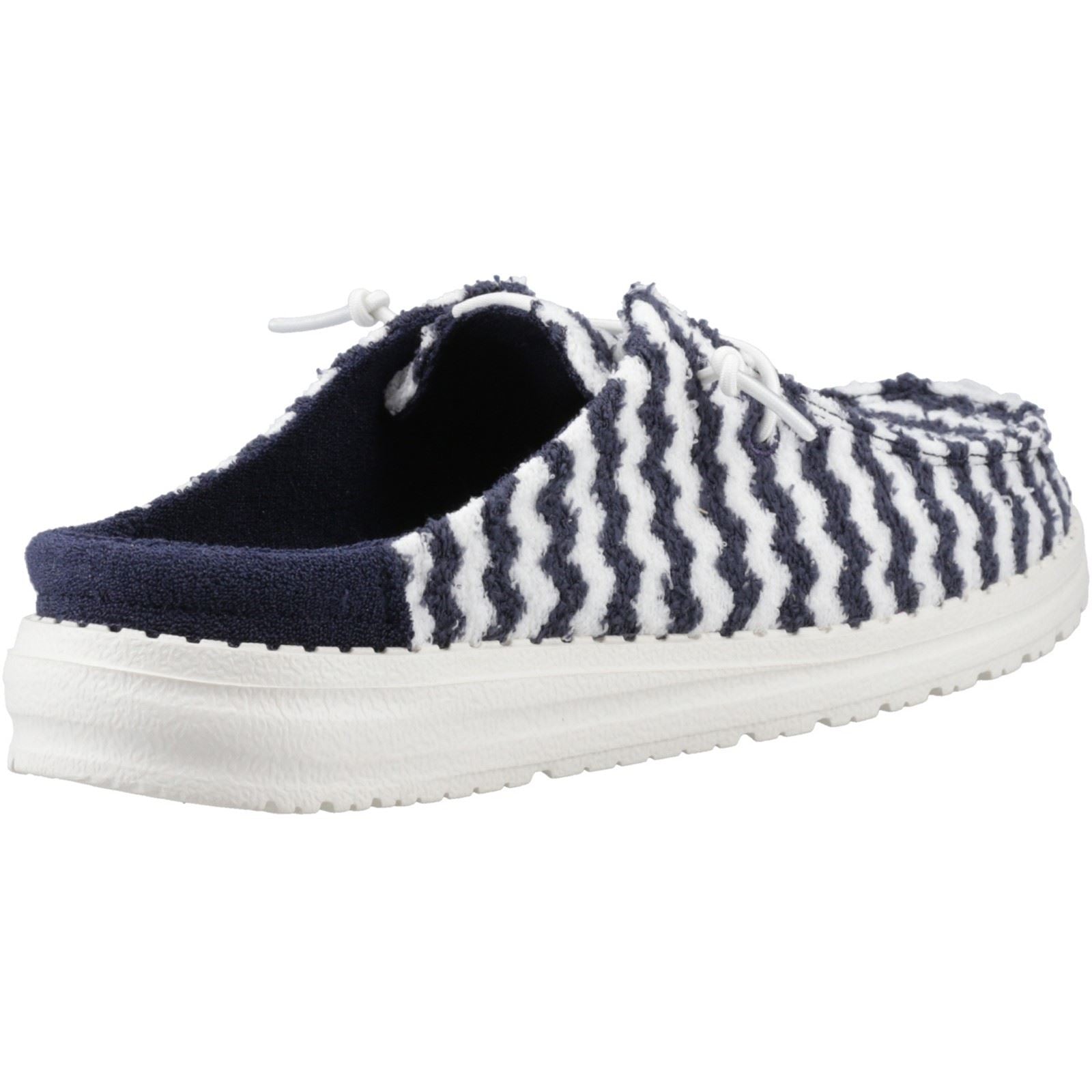 HEYDUDE Wendy Slip Terry Stripe Polyester Damen Navy Blazer/Egret Mules