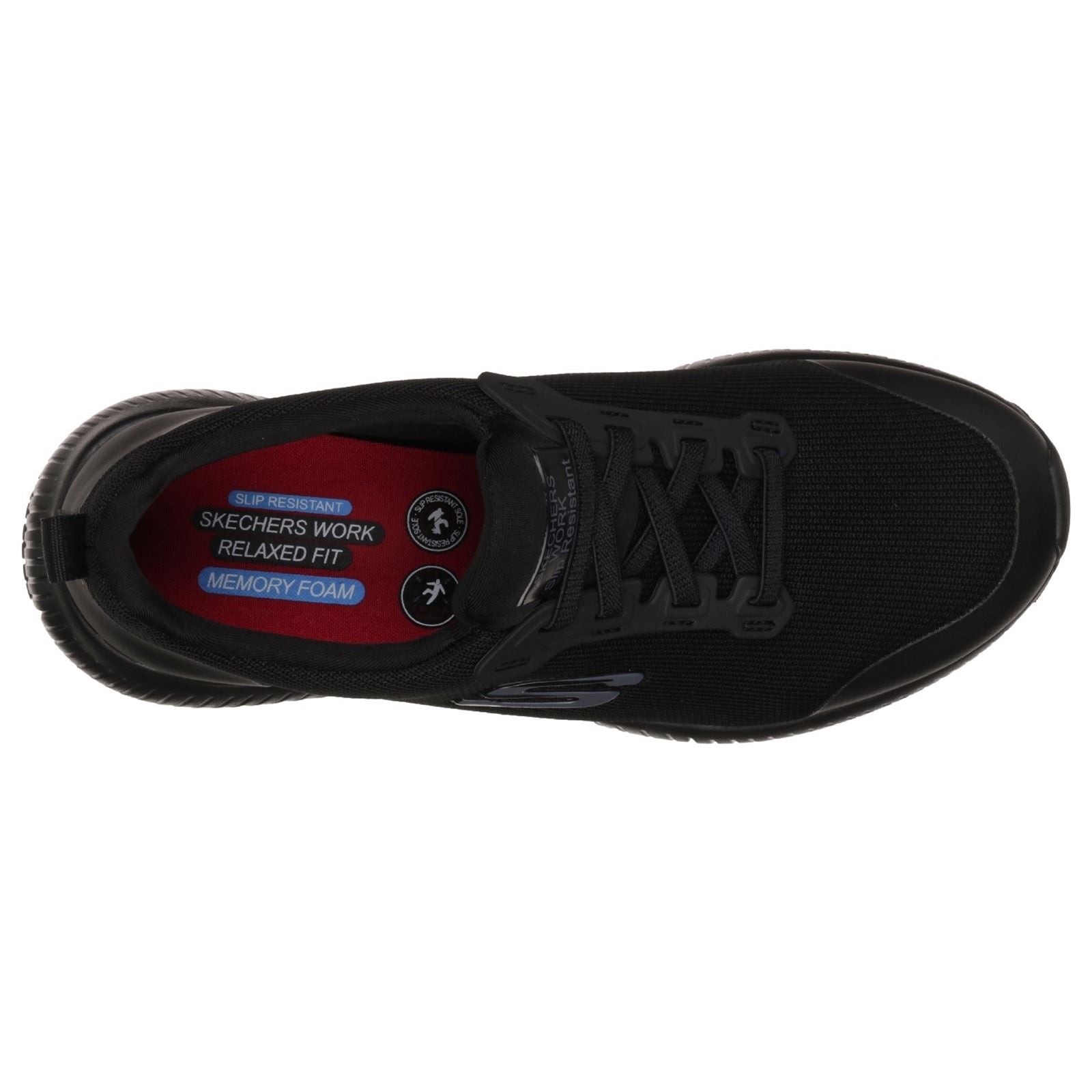Skechers Workwear Squad SR Textil Damen Schwarze Sicherheits Sneakers
