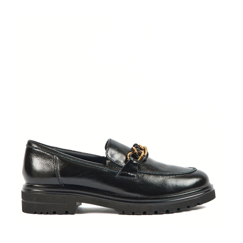 Pod Tate Damen Schwarze Farbe Loafer Aus Kunstleder