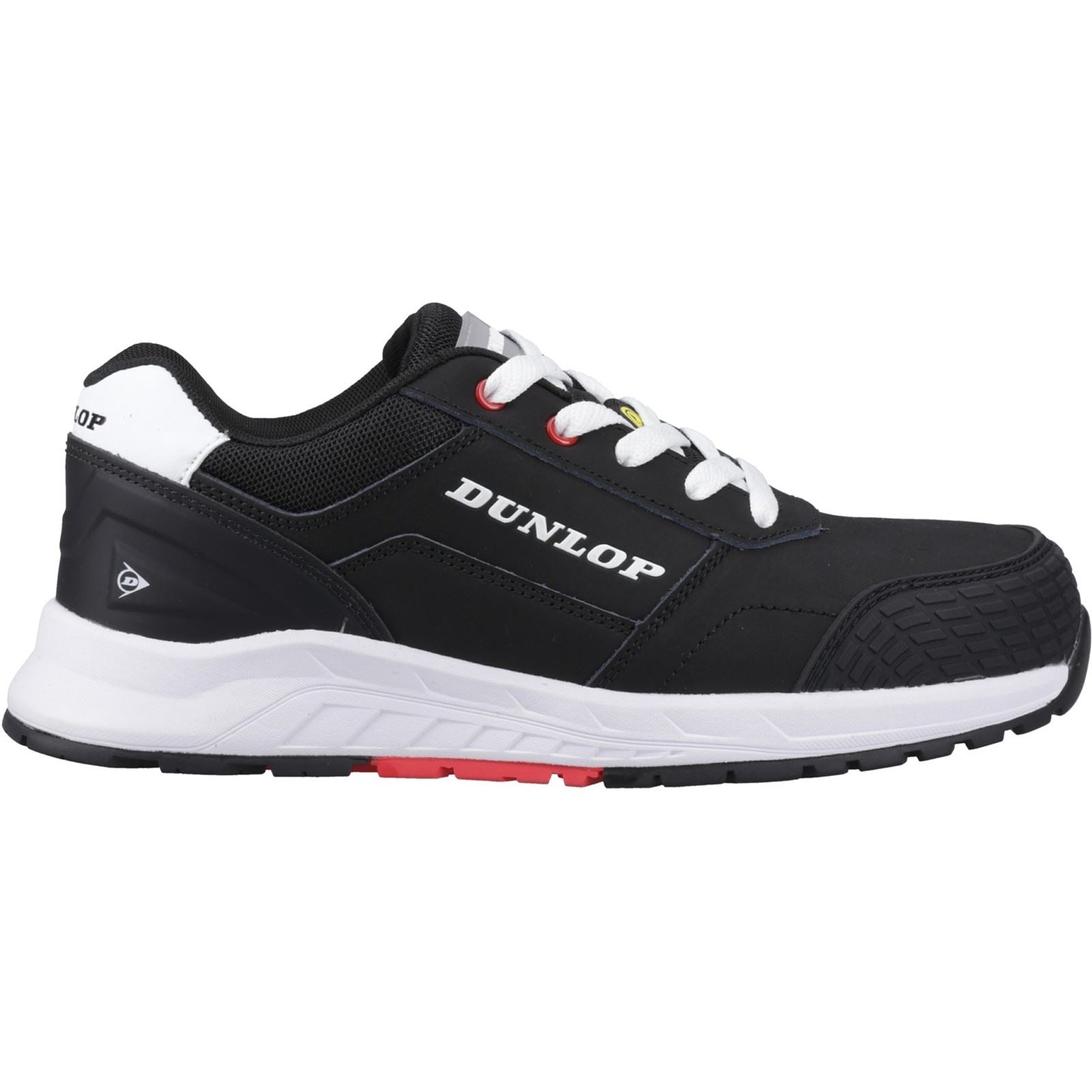 Dunlop Storm Nubuck Herren Sicherheits Sneakers Schwarz/Weiß/Rot
