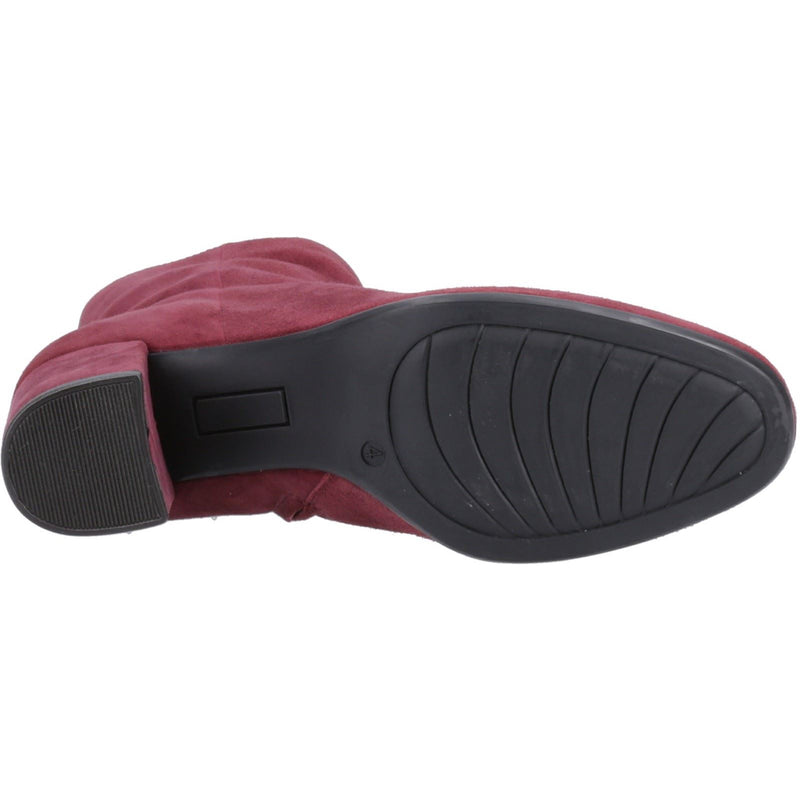 Hush Puppies Octavia Damen Veloursleder Bordeaux Stiefeletten mit Absatz