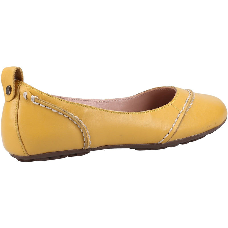 Hush Puppies Janessa Leder Damen Gelbe Flats