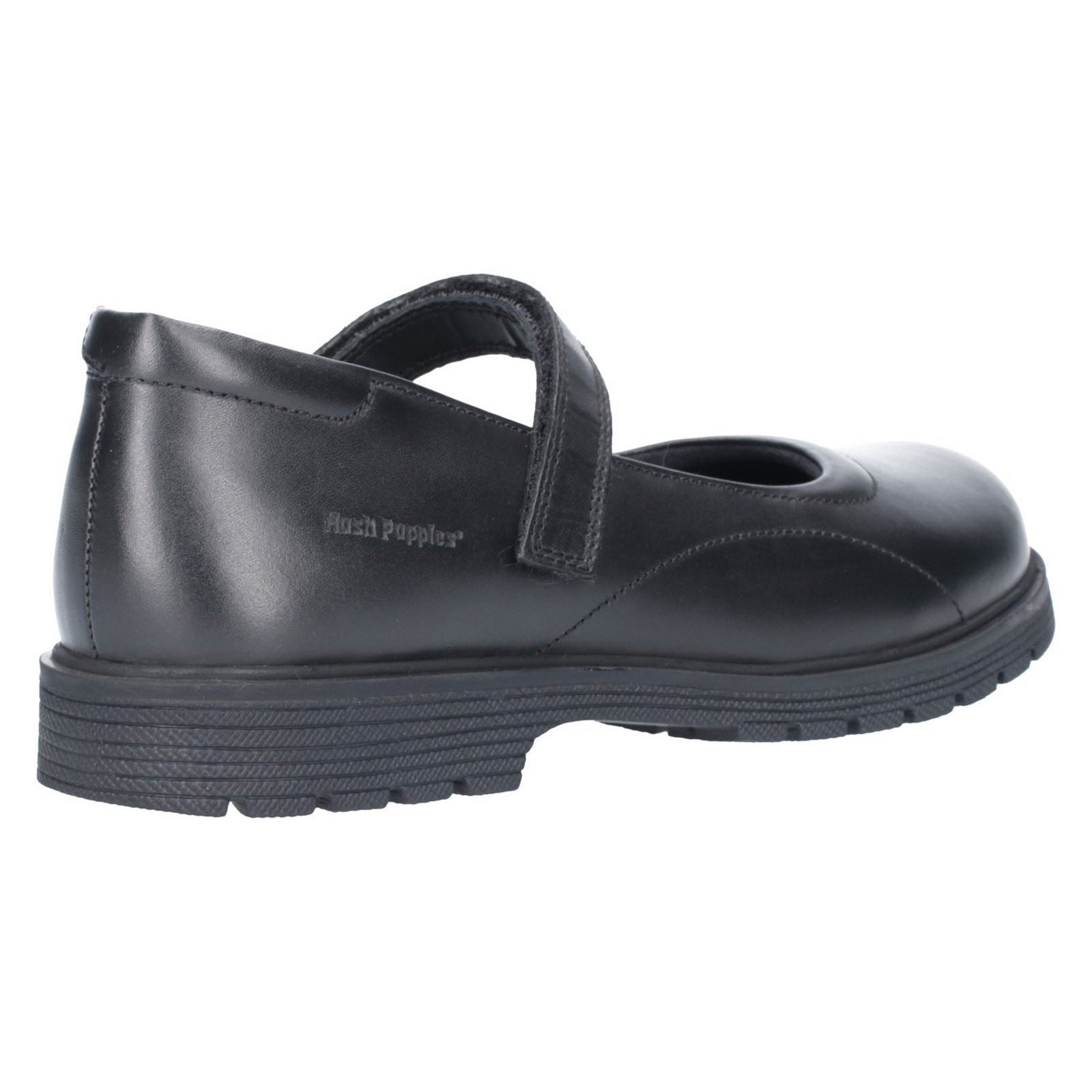 Hush Puppies Tally Senior Mädchenschuhe Aus Schwarzem Leder