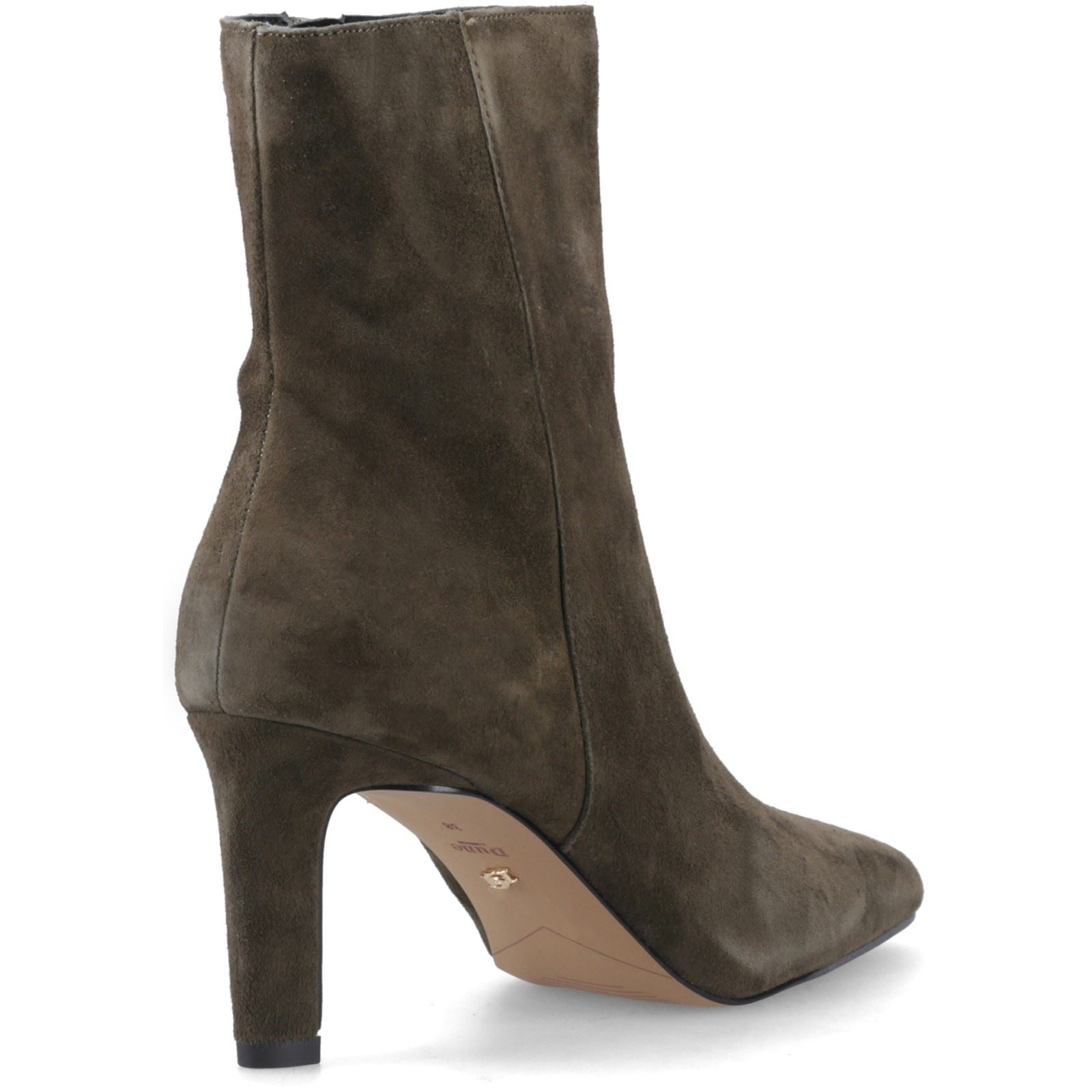 Dune Ovation Wildleder Damen Khaki Stiefeletten Mit Absatz