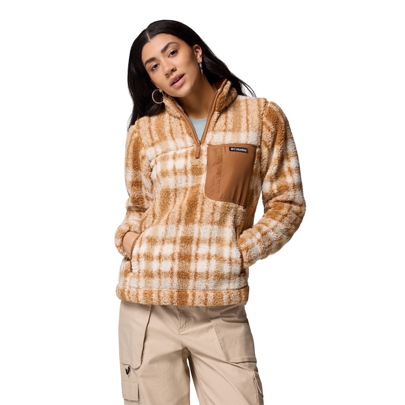 Columbia West Bend 1/4 Zip II Polyester Damen Brauner Pullover